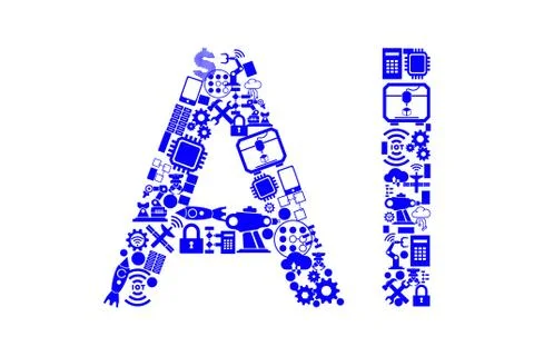 Artificial intelligence modern computing concept Stockillustratie