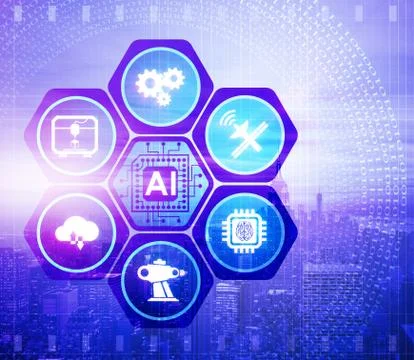 Artificial intelligence modern computing concept 스톡 일러스트