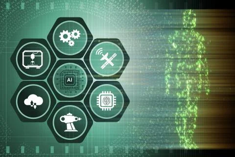 Artificial intelligence modern computing concept 库存插图