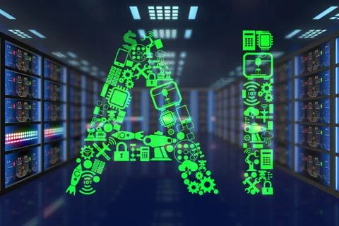Artificial intelligence modern computing concept 库存插图