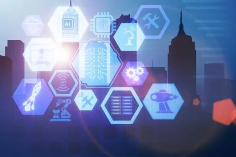 Artificial intelligence modern computing concept 스톡 일러스트