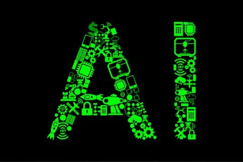 Artificial intelligence modern computing concept イラスト素材