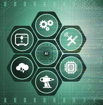 Artificial intelligence modern computing concept Stockillustratie