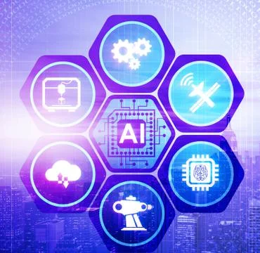 Artificial intelligence modern computing concept Stock Illustration