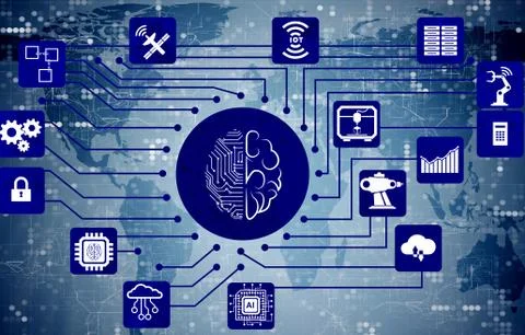 Artificial intelligence modern computing concept 库存插图