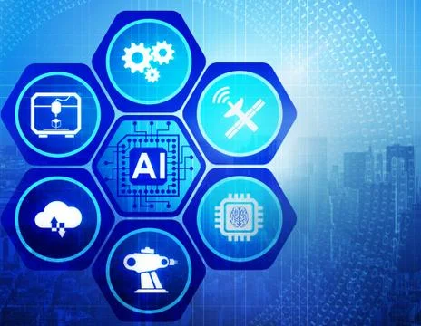 Artificial intelligence modern computing concept イラスト素材