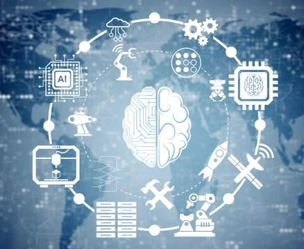 Artificial intelligence modern computing concept 스톡 일러스트