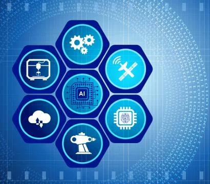 Artificial intelligence modern computing concept イラスト素材