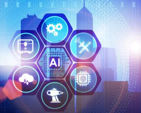 Artificial intelligence modern computing concept Stock Illustration