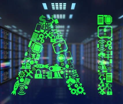 Artificial intelligence modern computing concept イラスト素材