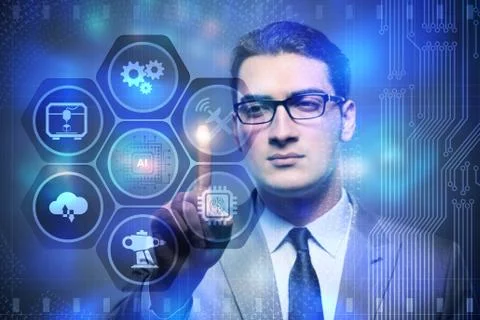Artificial intelligence modern computing concept Stockfoto's