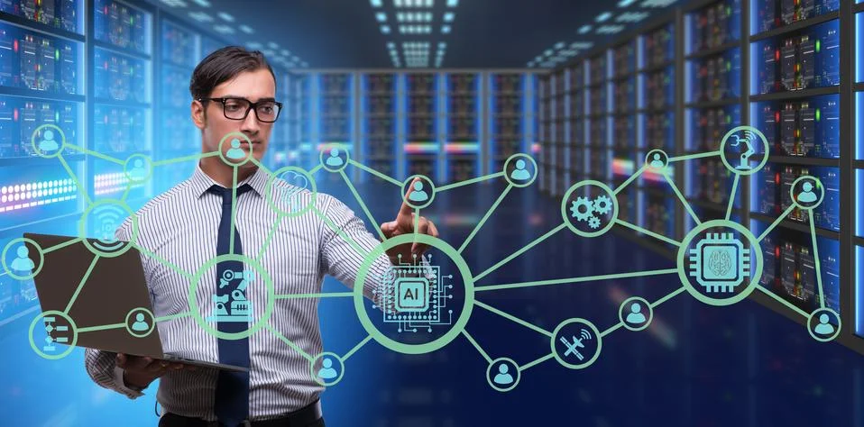 Artificial intelligence modern computing concept 库存照片