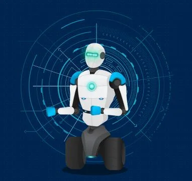 Artificial Intelligence, Modern Technology, Robot Stockillustratie