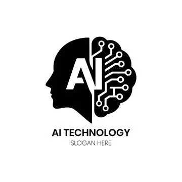 Artificial Intelligence Monogram AI Logo Design with Neural Brain Stock Illustration