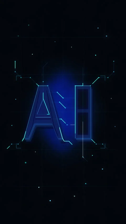 Artificial intelligence motion graphic with digital network lines, data flow Stock Footage 347555992