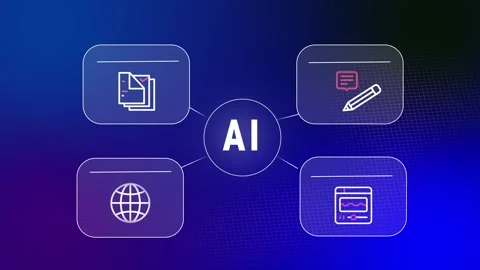 Artificial Intelligence Multitasking Interface - AI Agent  Data Processing 動画素材 329395278