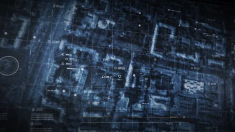 Artificial intelligence navigation ui is tracking the location of the convicts Stock Footage 278032010