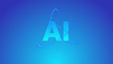 Artificial Intelligence Neon Animation with Orbit Effect Stock Footage 311177382