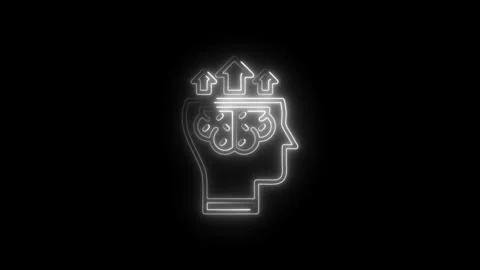 Artificial intelligence neon brain loading animation concept Stock Footage 308191171