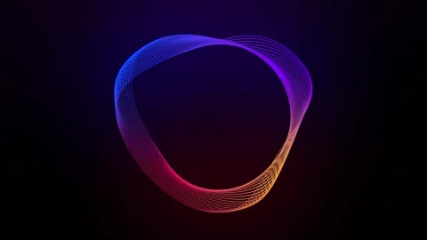 Artificial intelligence neon circle wave in rainbow gradient, virtual assistant Stock Footage 335462852
