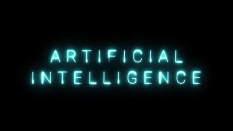 Artificial Intelligence Neon Sign Stock Footage 287406636