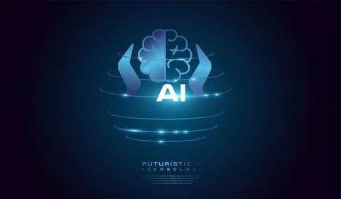 The Artificial intelligence network concept background template Vector and .. Stock Illustration