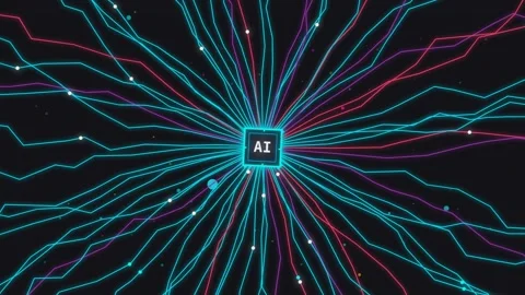 Artificial intelligence network connecting global data streams concept moti.. Stock Footage 340971252