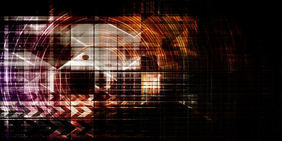 Artificial Intelligence Network Futuristic Abstract Design Illustrazione stock