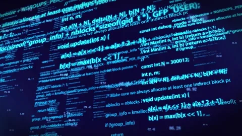 Artificial intelligence network programming code Stock Footage 259389757