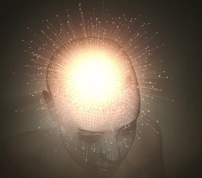 Artificial Intelligence Neural Implant Brain Microprocessor Stock Illustration