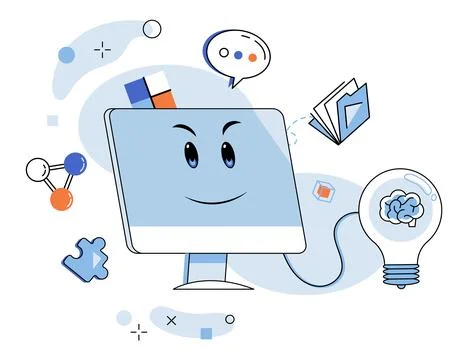 Artificial intelligence. The neural network is backbone robotic mind, essence Stock Illustration