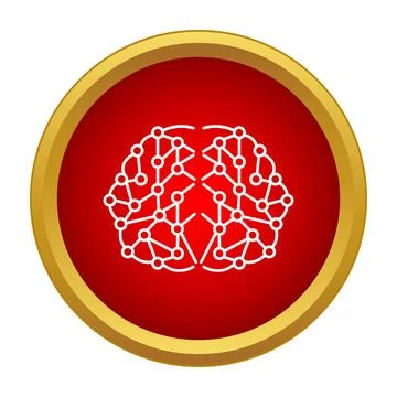 Artificial intelligence neural network brain icon concept Stock Illustration