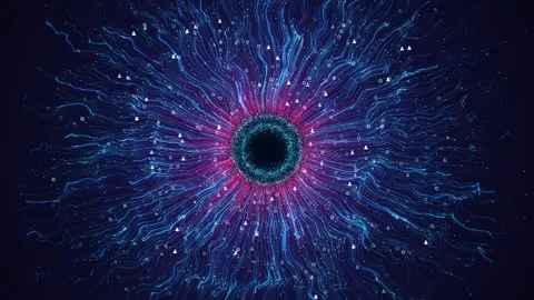 Artificial Intelligence Neural Network Core Abstract Data Visualization data con Stock Footage 341905140