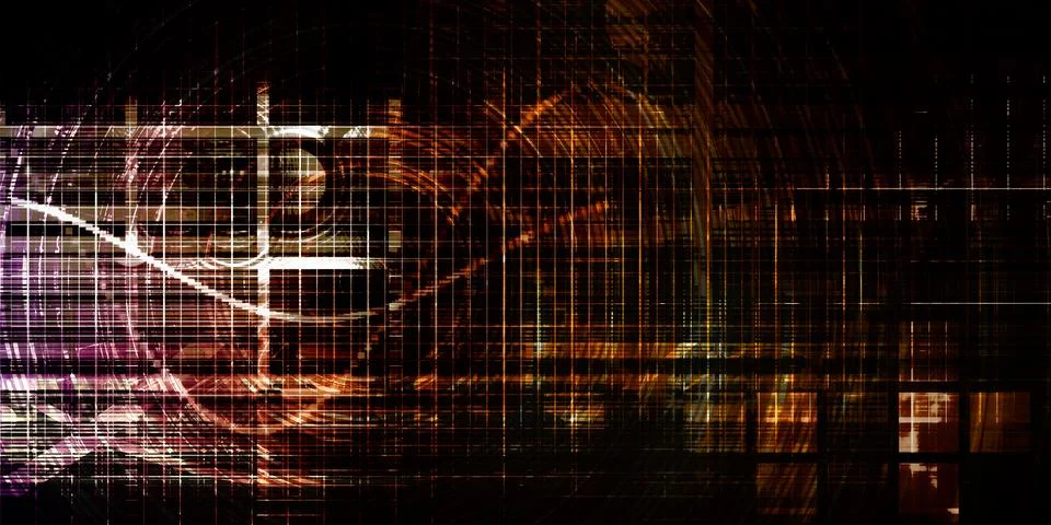 Artificial Intelligence Neural Network Data Visualization Background Stock Illustration