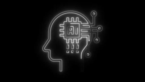 Artificial intelligence neural network glowing on black background technolo.. Stock Footage 308192791