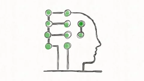 Artificial Intelligence Neural Network Human Head Animation Stock Footage 341863506