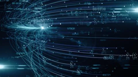 Artificial Intelligence Neural Network math algorithm equations Stock Illustration