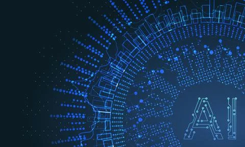 Artificial Intelligence, Neural Networks, AI Technologies concepts. Big Data Stock Illustration