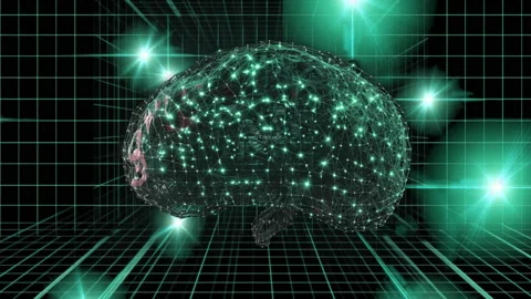 Artificial Intelligence Neurological Network Brain Concept in an AI grid Stock Footage 239369345