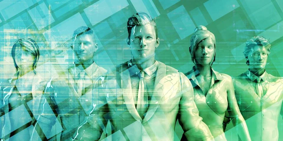 Artificial Intelligence Office Strategy Background Stock Illustration