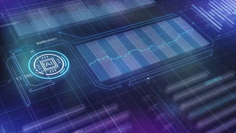 Artificial intelligence operates and evaluates the data flow. Stock Footage 266122928