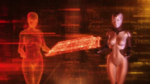 Artificial intelligence operates in the digital space. Stock Footage 285692624