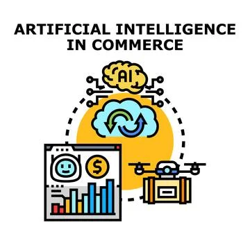Artificial intelligence optimizing commerce workflow and delivery Stock Illustration