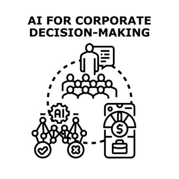 Artificial intelligence optimizing corporate decision making process イラスト素材