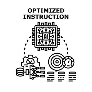 Artificial intelligence optimizing instruction and deep learning process Stock Illustration