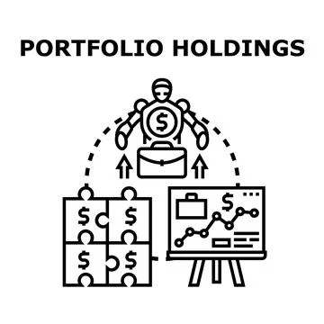 Artificial intelligence optimizing investment portfolio holdings strategy Illustrazione stock
