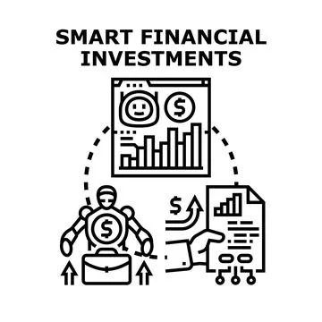 Artificial intelligence optimizing smart financial investments concept Stock Illustration