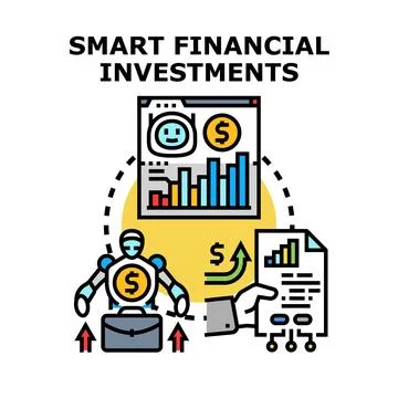 Artificial intelligence optimizing smart financial investments concept Stock Illustration