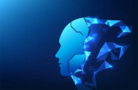 Artificial intelligence or ai technology background Inside the brain of a r.. Stockillustratie