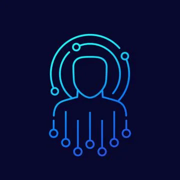 Artificial intelligence or machine learning icon イラスト素材